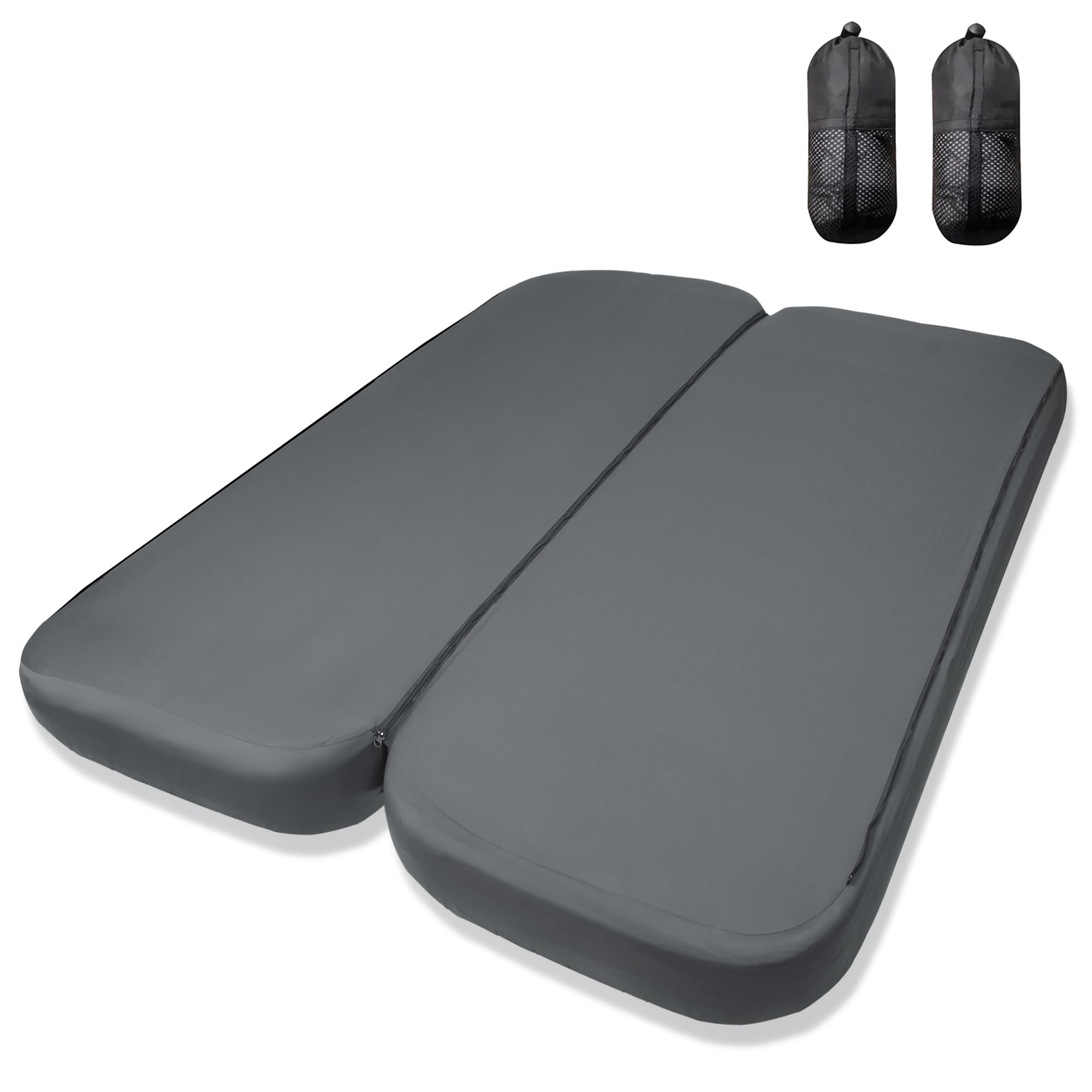 your GEAR Mat Cover & Coupler - Hochwertiges Spannbettlaken 2er Set mit Reißverschluss - koppelbar - Verbundenes Bettlaken für Isomatten & Luftmatratze - Schnelltrocknend & Atmungsaktiv für Camping