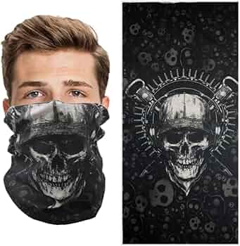 Scaldacollo Teschio GUOYOU 6 Pezzi - Bandana Multifunzione Per Moto, Sci E Sport Invernali