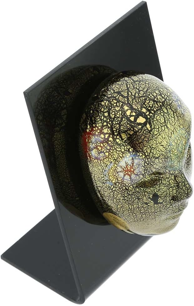 GlassOfVenice Murano Glass Venetian Carnival Mask - Black Millefiori
