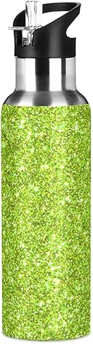 Miniatura 8 de Green Sparkle - Botella de agua aislada con purpurina de 20 onzas, a prueba de fugas, botella de agua deportiva sin BPA aislada