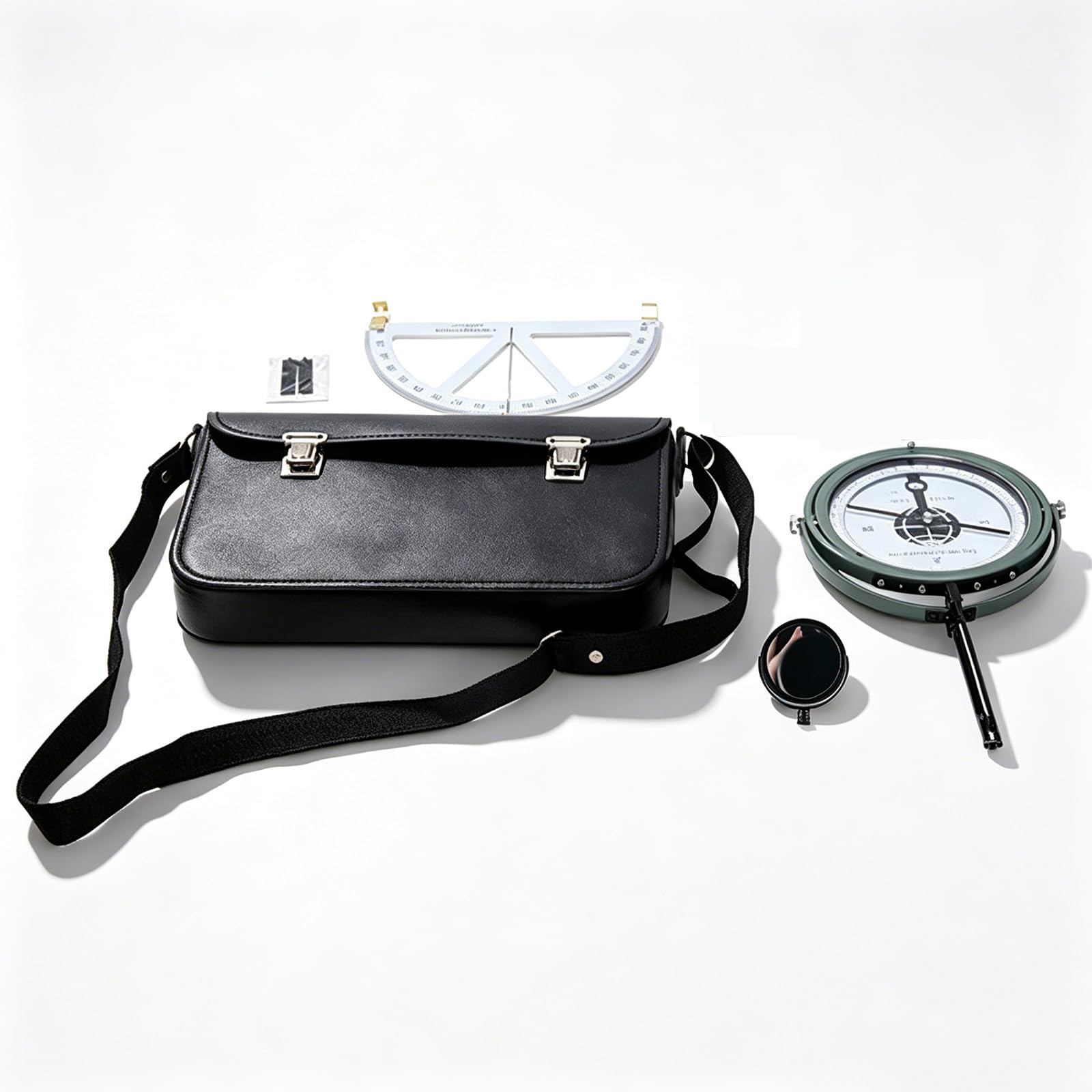 Kit de brújula colgante para minería, con medidor de pendiente y funda protectora, nivelación automática, escala transparente, para operaciones de topografía de minas