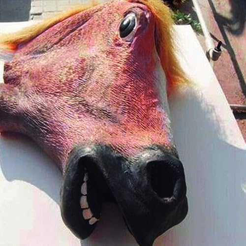 Miniatura 5 de Decoraciones de Halloween, nueva máscara de cabeza de caballo, estilo de accesorios de látex, juguetes para fiesta de Halloween, suministros de