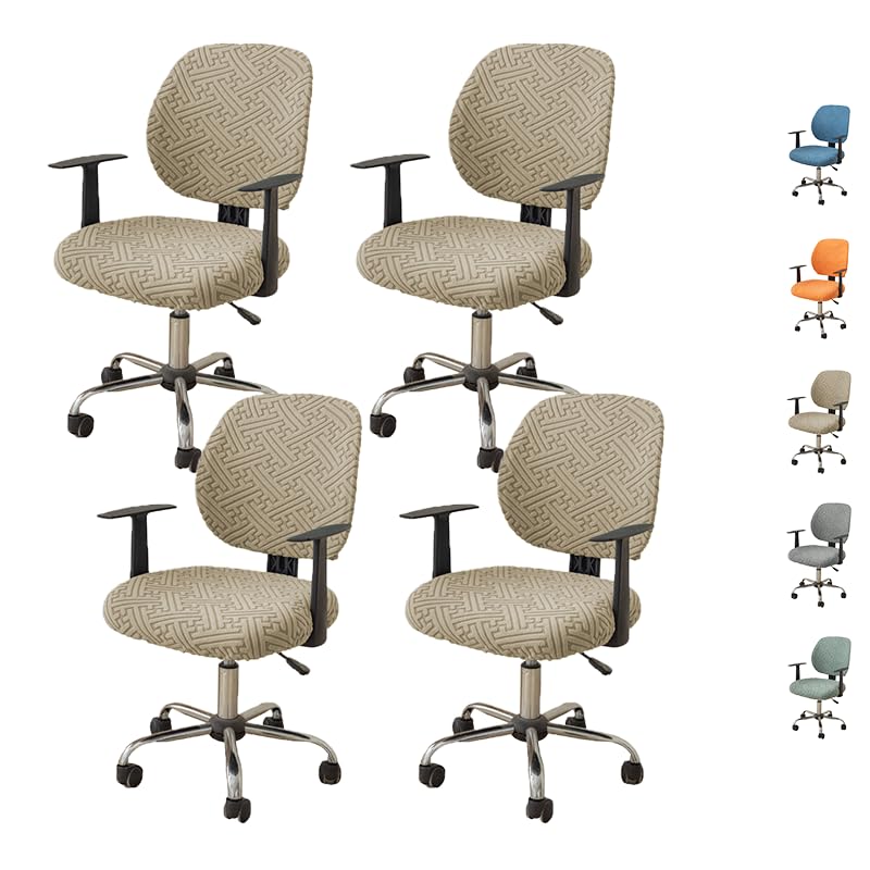 Housse extensible pour chaise de bureau universelle amovible revêtement de protection lot de 4