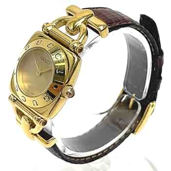 ★稼働 GUCCI グッチ QZ 6300L 革ベルト レディース 腕時計★9 GUCCI グッチ 6300L ヴィンテージ クオーツ レザーベルト