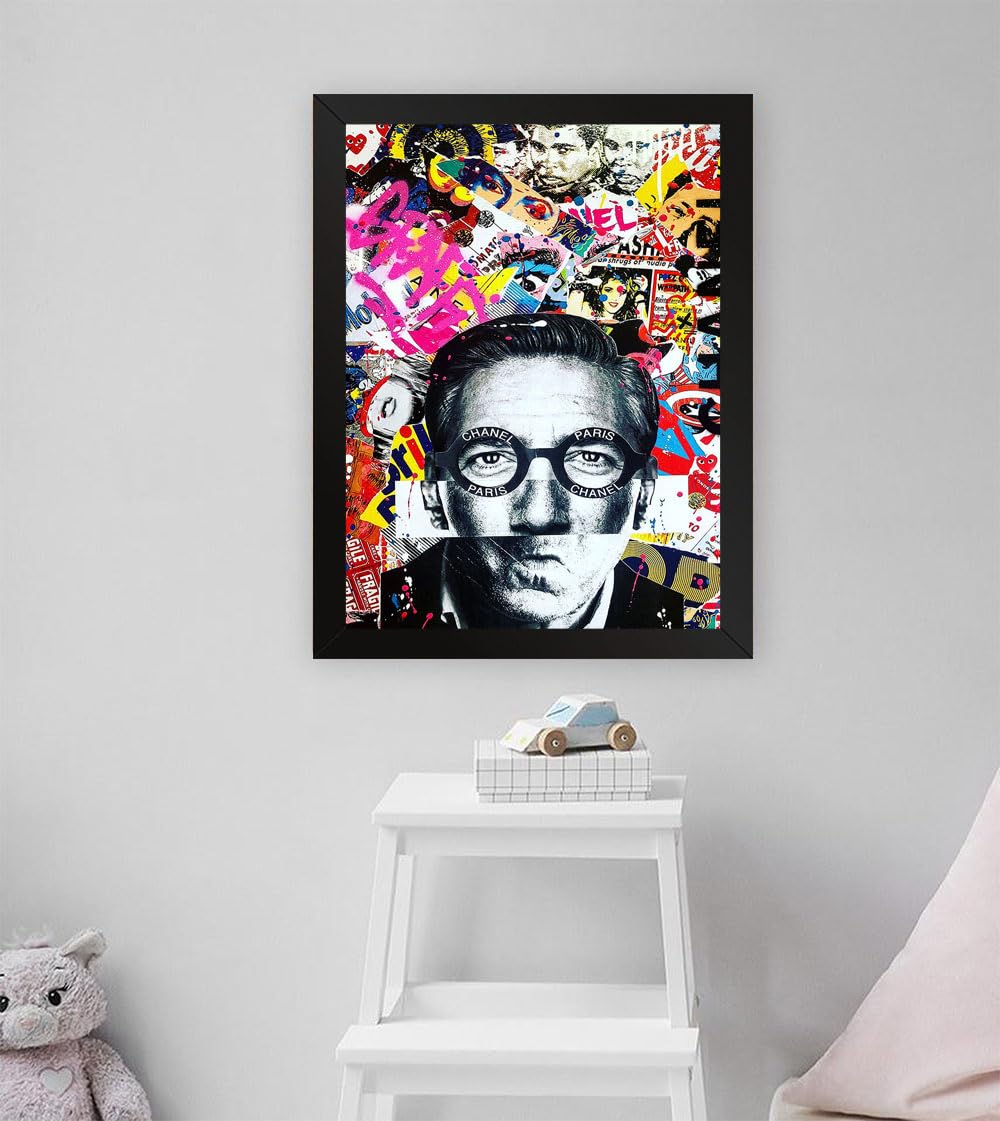 GADGETS WRAP Printed Photo Frame Matte Painting for Home Office Studio Living Room Decoration (11x17inch Black Framed) - Louis Chanel