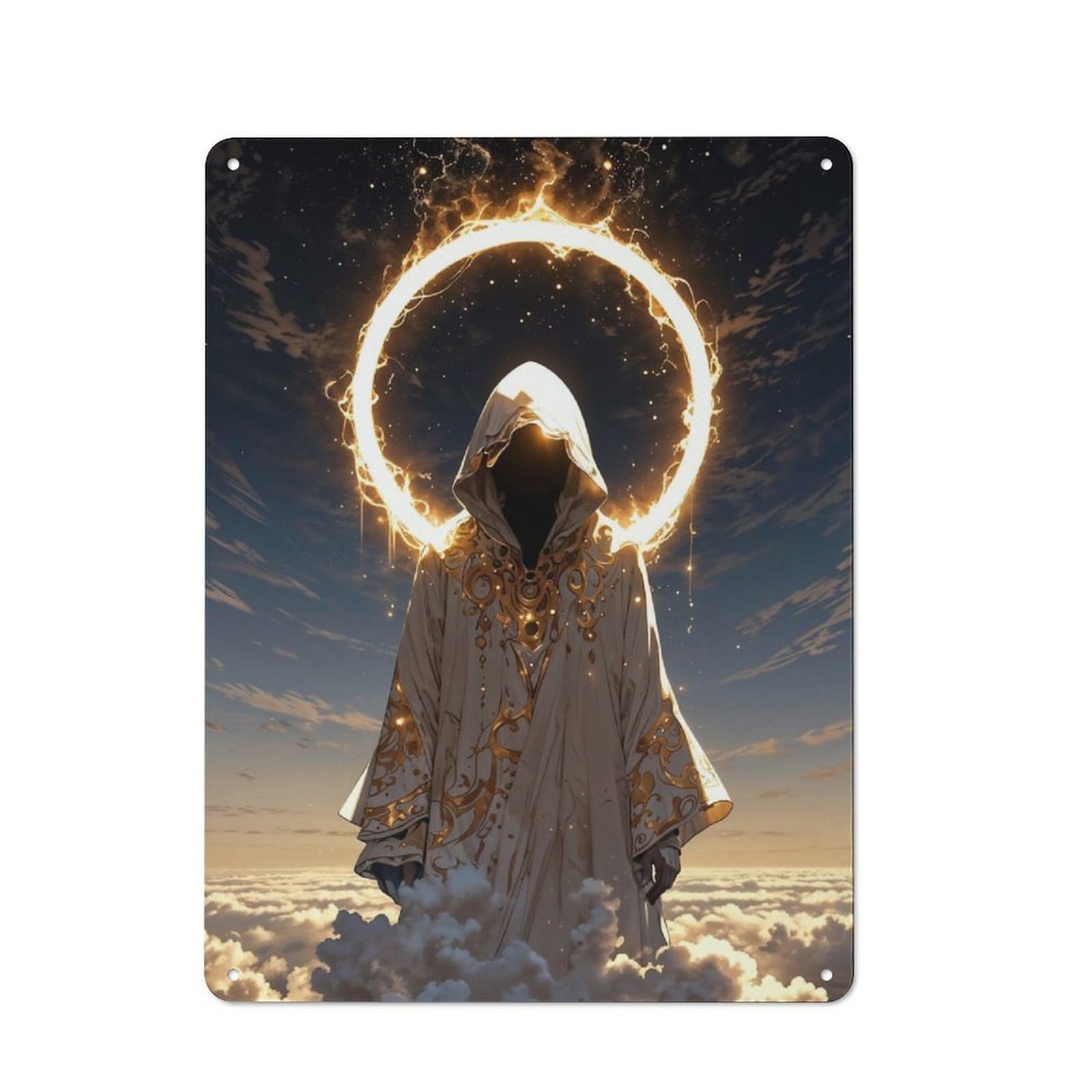 Junmoney Faceless Celestial Being Retro Tin Sign 40X30cm For Home Office Or Studio, Suited To Home Office Decor Fans