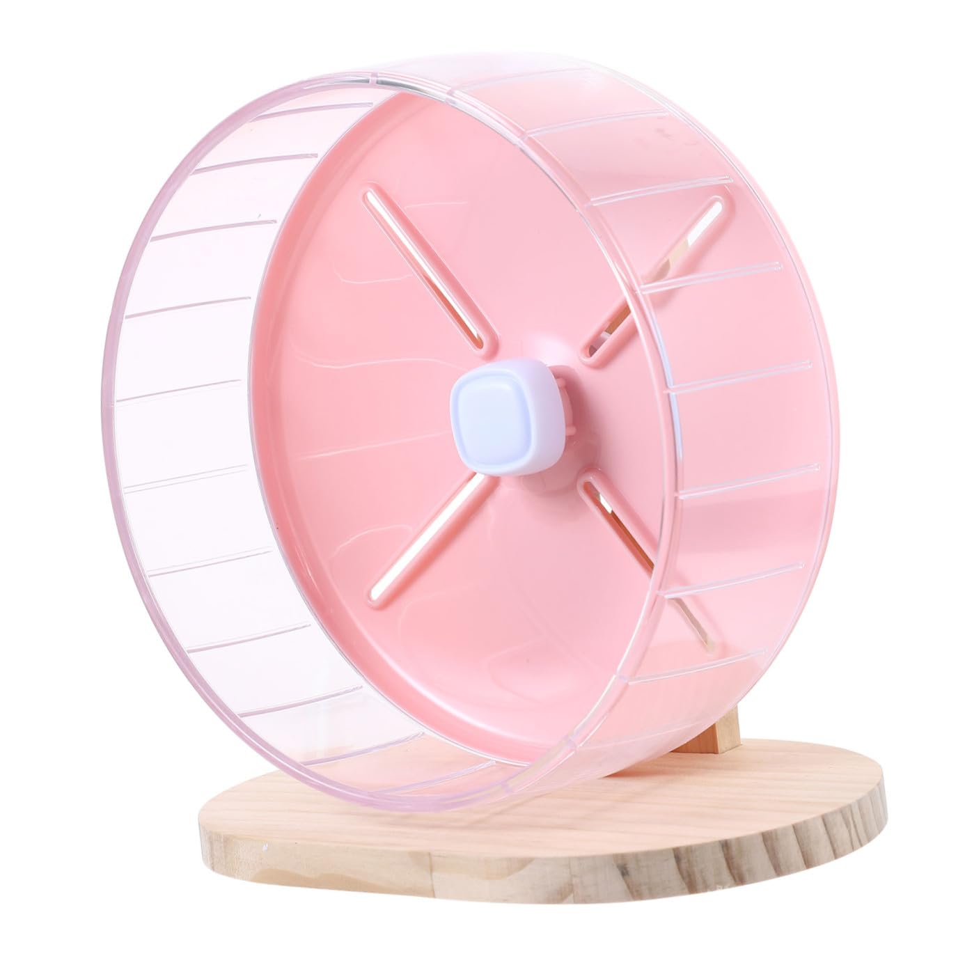 Rueda Silenciosa para Hámster de 20cm Soporte Rosa | Abs y Madera, 1 Juego, Base Estable y Tamaño Compacto, para Hamster y Ardilla