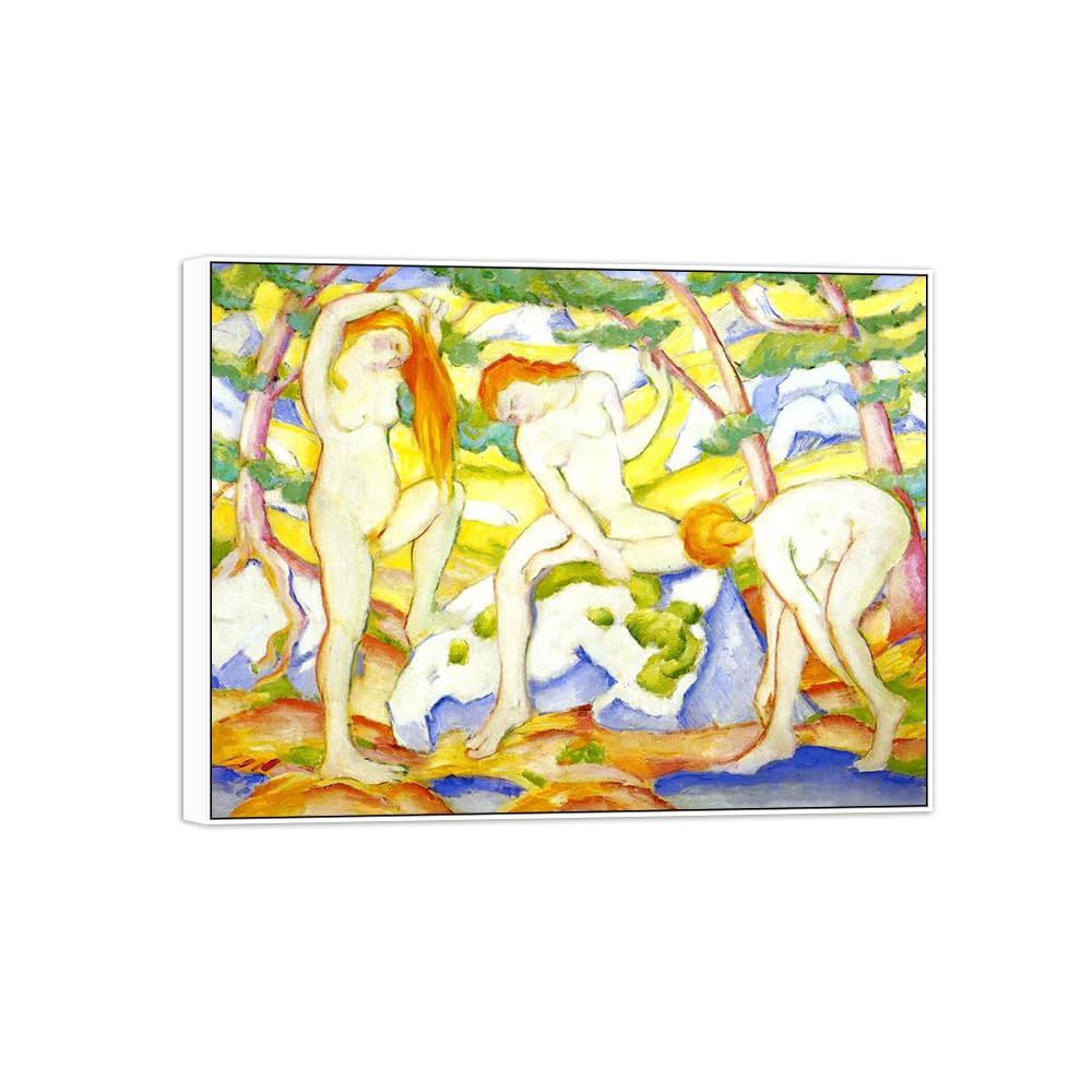 SDYSKKUG Famous Wall Art. Canvas Prints. Bathing Girls.80x60cm White Frame