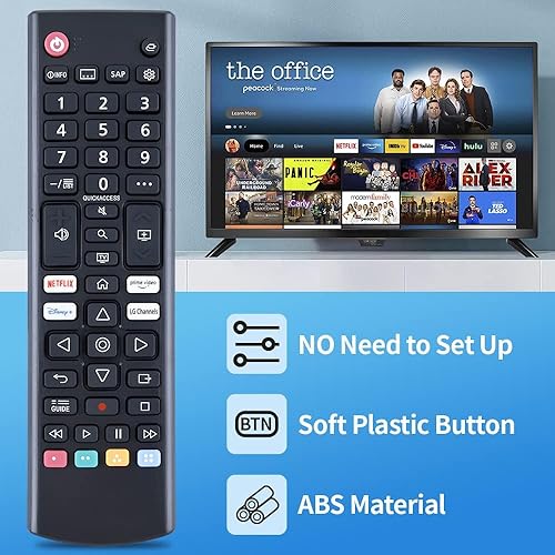 Miniatura 3 de PZL AKB76037601 Reemplazo de control remoto para LG Smart 2021 modelo LED HD 4K UHD HDTV con botones Netflix Prim-Video 43UP8000PUR