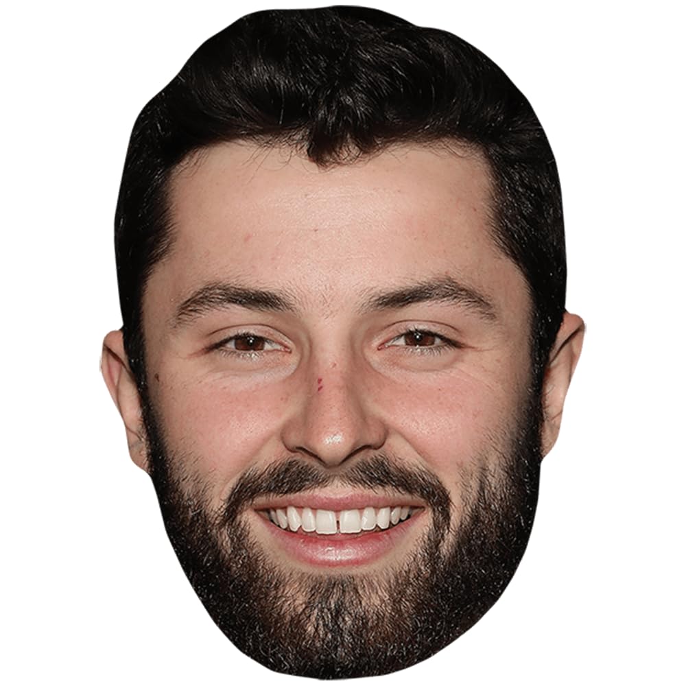 Baker Mayfield (Beard) Celebrity Mask, Flat Card Face, Fancy Dress Mask