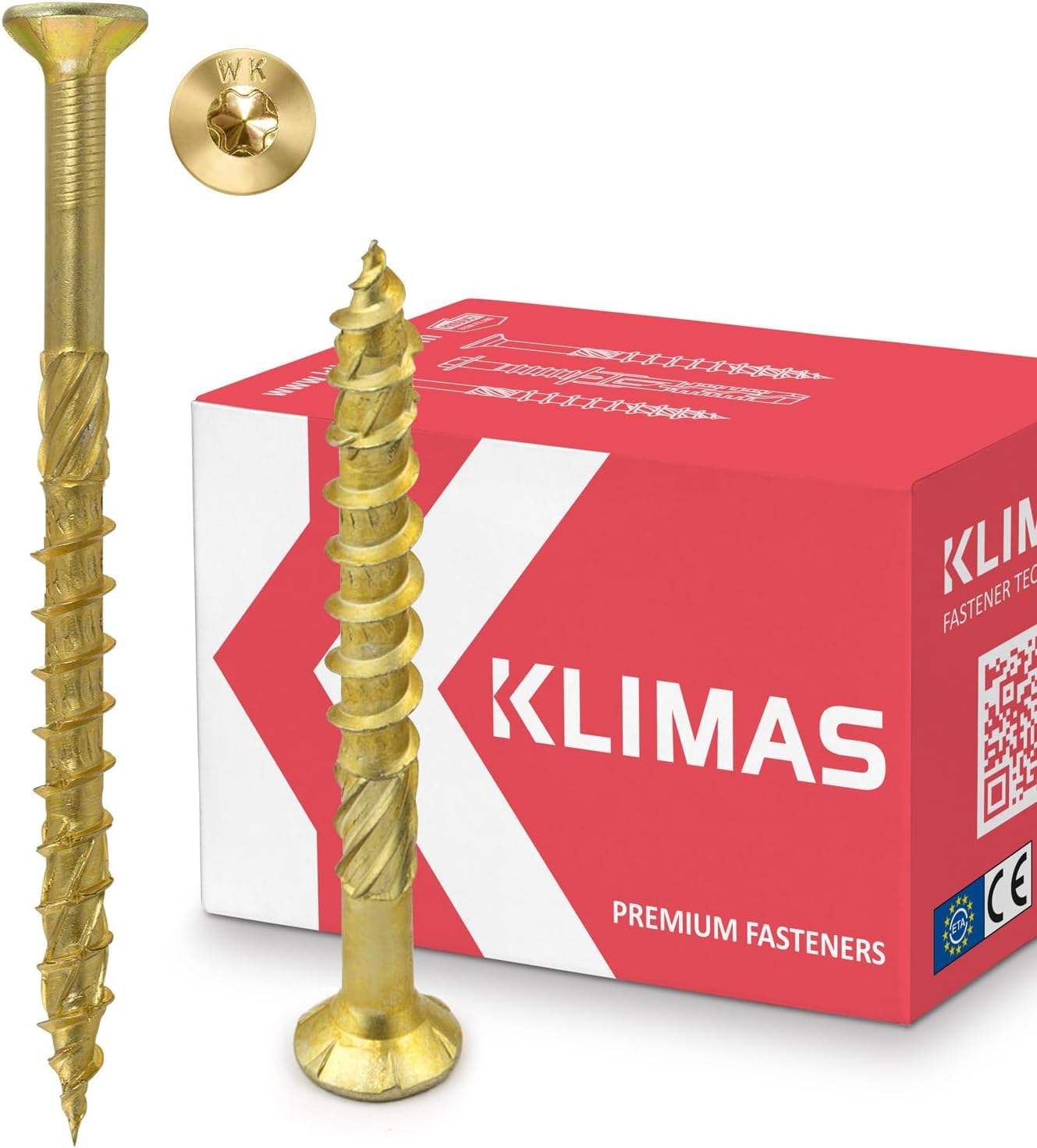 KLIMAS Holzschrauben Torx - Spanplattenschrauben Gelb - Senkkopfschrauben - Terrassenschrauben - Universalschrauben - Dachkonstruktion Schrauben Set - Holzschrauben 6x70 mm - 100 Stück