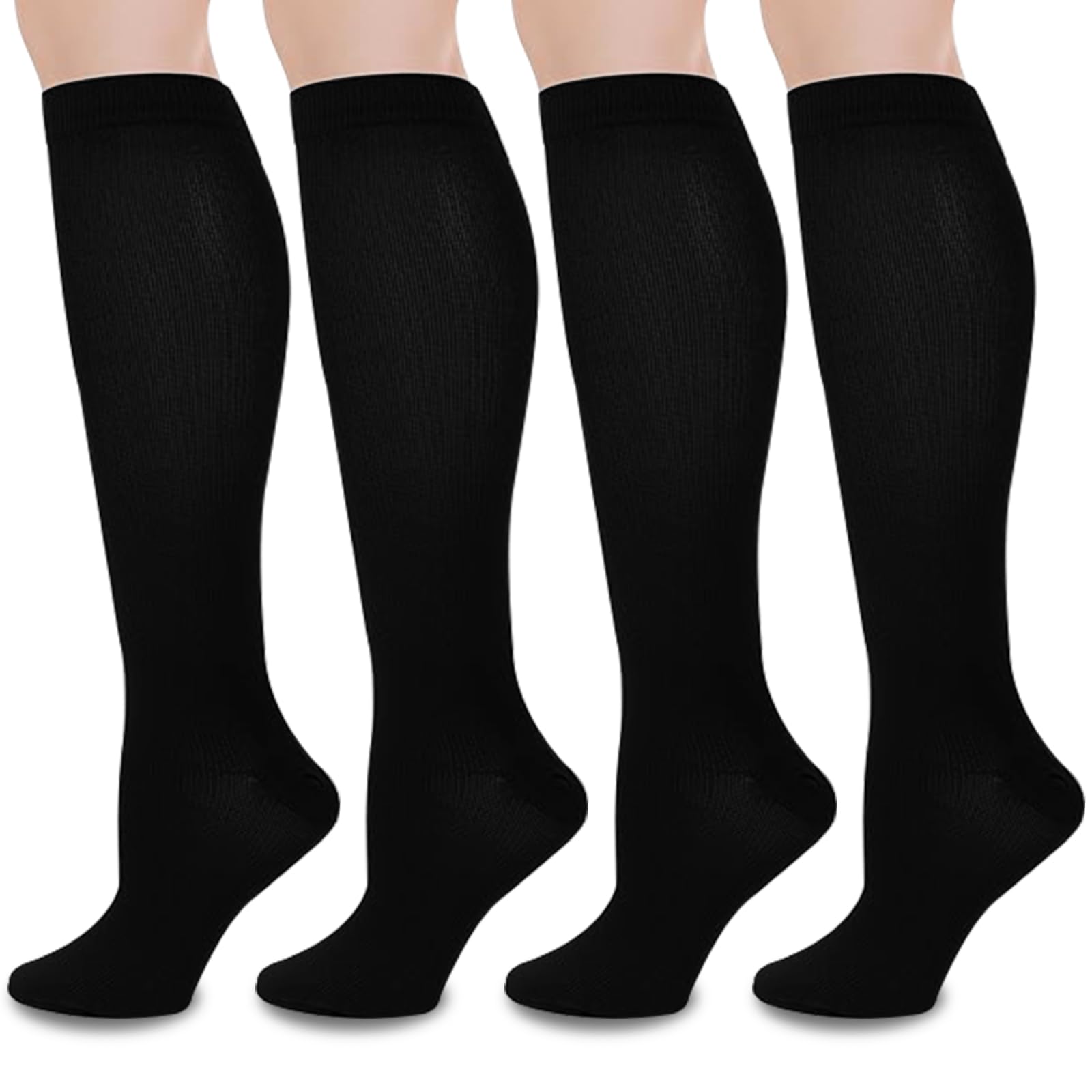 UZSUZZ Compression Socks for Women Men 2 works 15-20 mmHg Graduated Compression Support Stocking for Sport Flying, Work