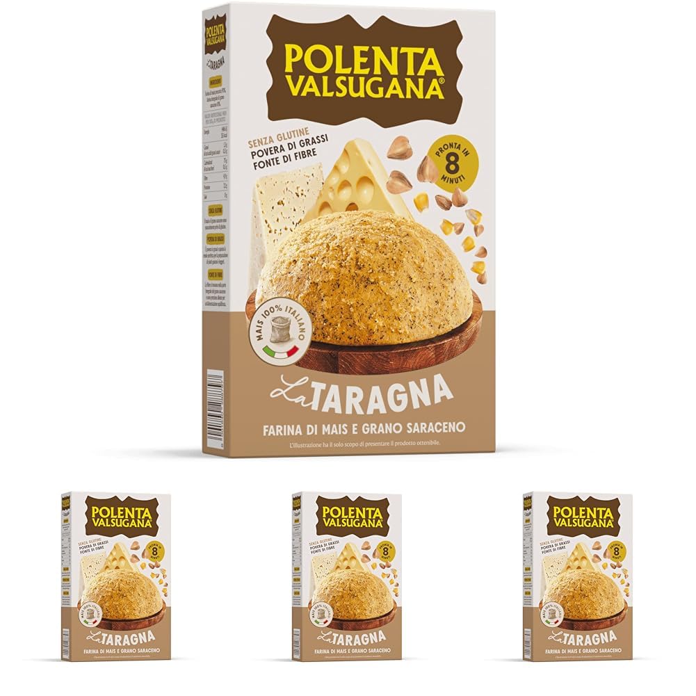 Valsugana, Polenta Taragna Rapida per Cena Familiare, Pronta in Minuti, con 100% Fiere Frumento Italiano e Fagiolino, 13
