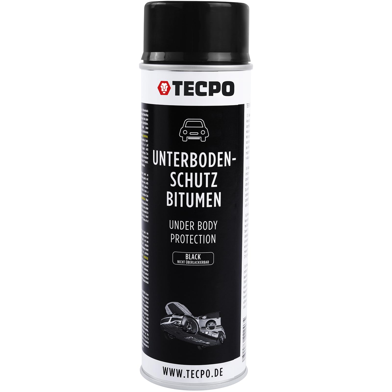TECPO Protezione per sottoscocca bitume, 36 x 500 ml, nero, protezione contro pietrisco, protezione contro pietrisco, ruggine, sostanze chimiche con effetto anti-rombo