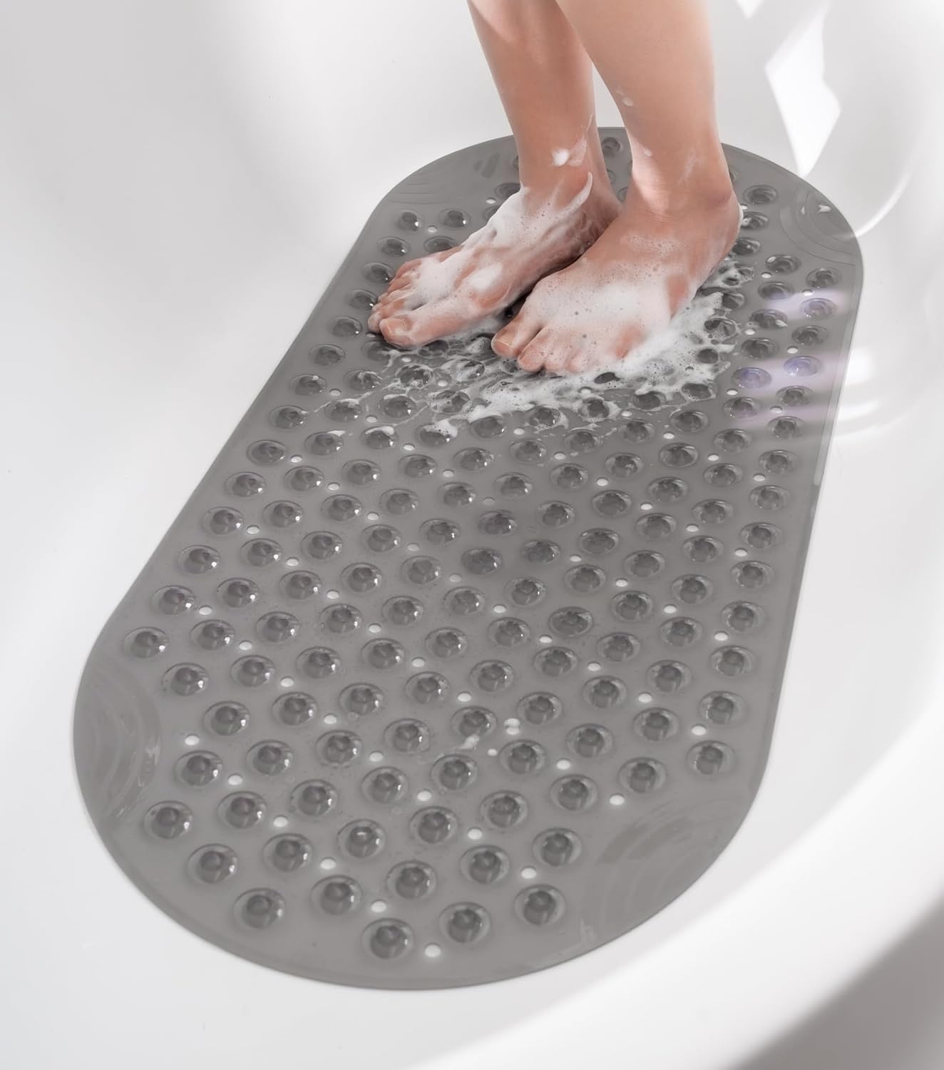 Amazon.com: HITSLAM Oval Non Slip Bathtub and Shower Mat, 35 x 16 Inch Long Bath Mat for ...