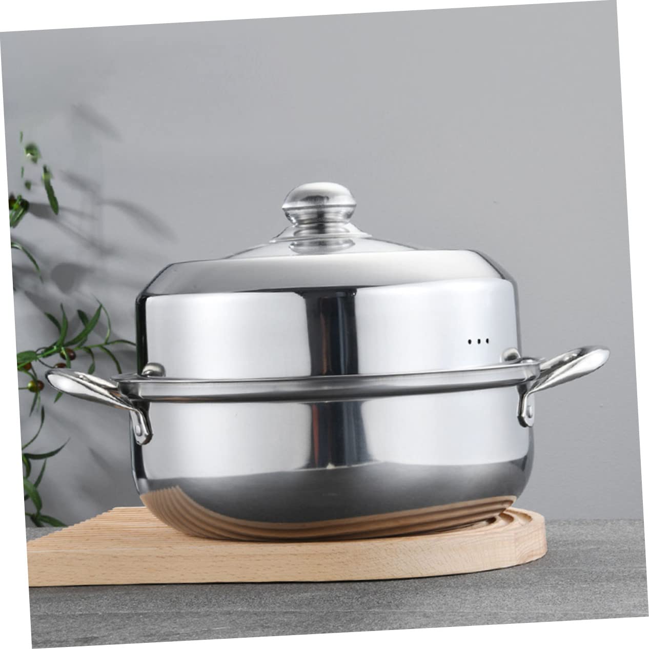 Cabilock Vaporiera in Acciaio Inox per Cottura Vapore Pentola Coperchio per Uso Domestico Compatibile Fornelli Gas e Elettrici Multifunzionale per Cibi Caldi Zuppe e Casseruole