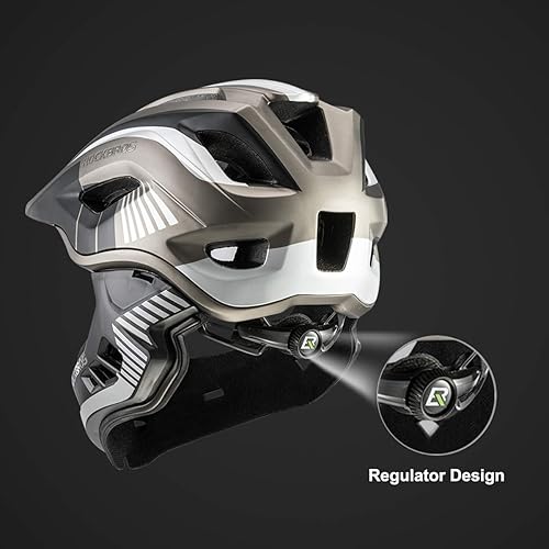 Miniatura 5 de ROCKBROS Casco integral para niños, casco ligero de bicicleta de montaña para niños pequeños, casco desmontable para MTB BMX, patinaje, ciclismo,
