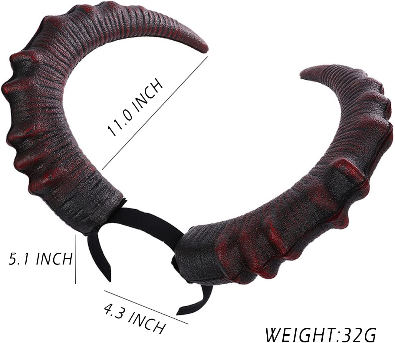 L'VOW Gothic Demon Horn Headband Headpiece Devil Horns Headdress Halloween Costume Cosplay Accessory - Image 7