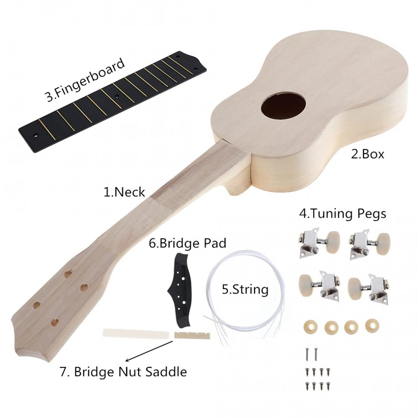 Ukulele koncertowe Początkujący Ukulele 21- calowy sopranowy ukulele zestaw DIY gitara hawajska ręcznie malowany montaż amatorski początkujący