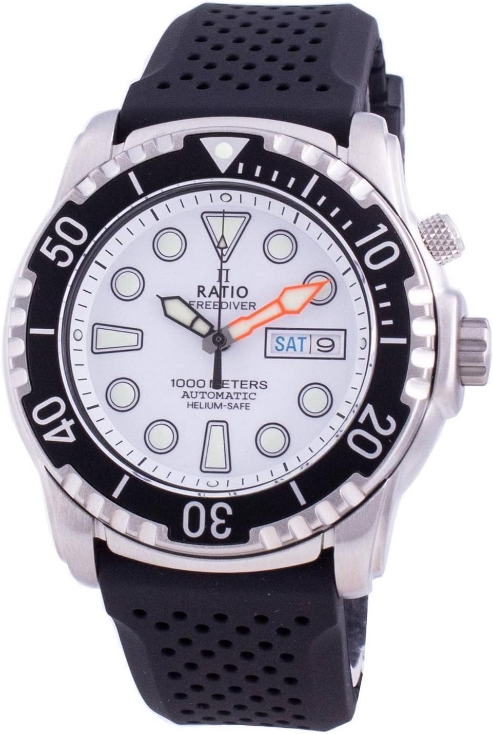 RATIOFreeDiver Helium-Safe Dive Watch Sapphire Crystal Automatic Diver Watch 1000M Water Resistant Diving Watch for Men