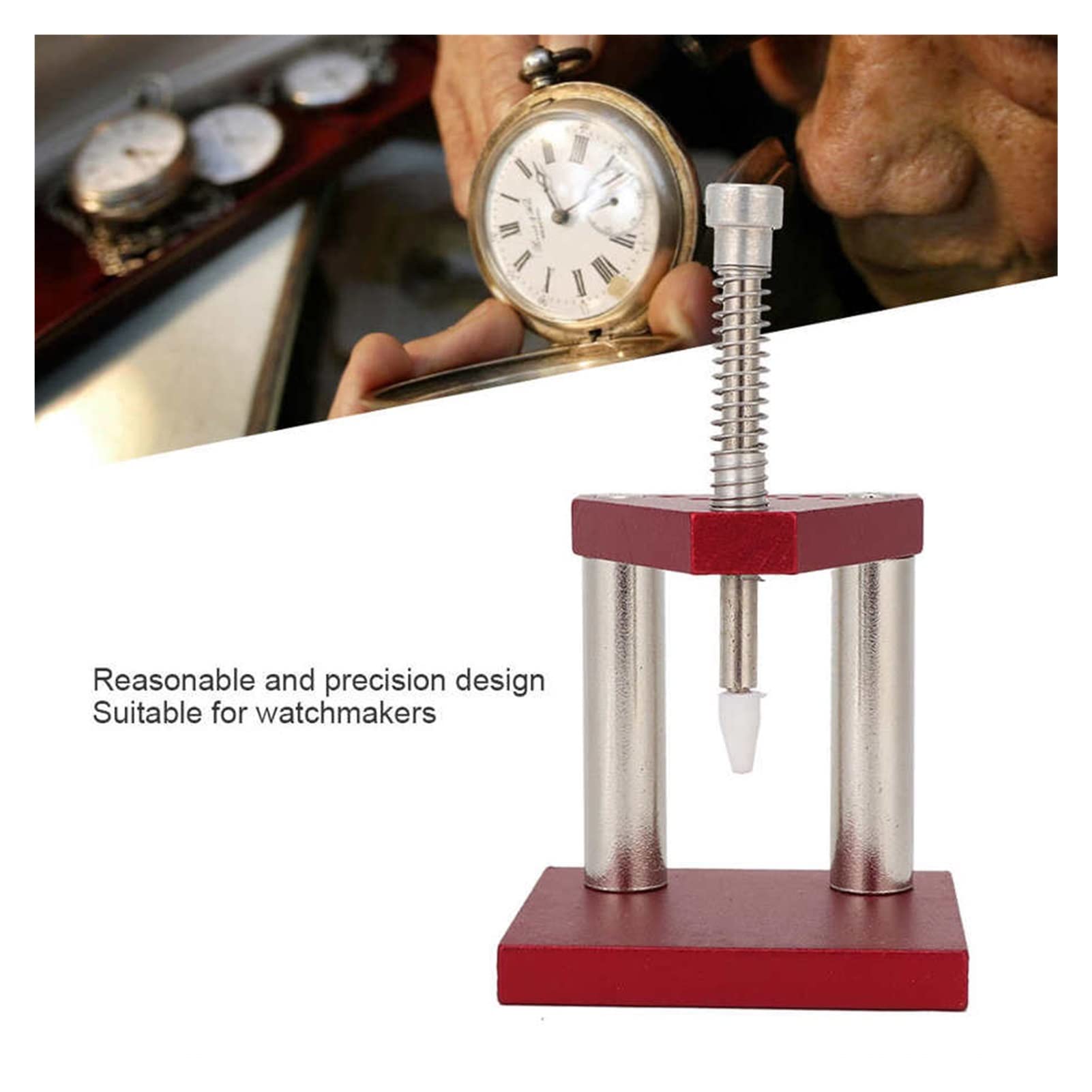 Extractor de émbolo Manual para Reloj, Extractor de émbolo, Elevador de presión, Juego de Extractor de émbolo con 6 Matrices, Herramienta de reparación de Relojes para relojero, Kit de he(