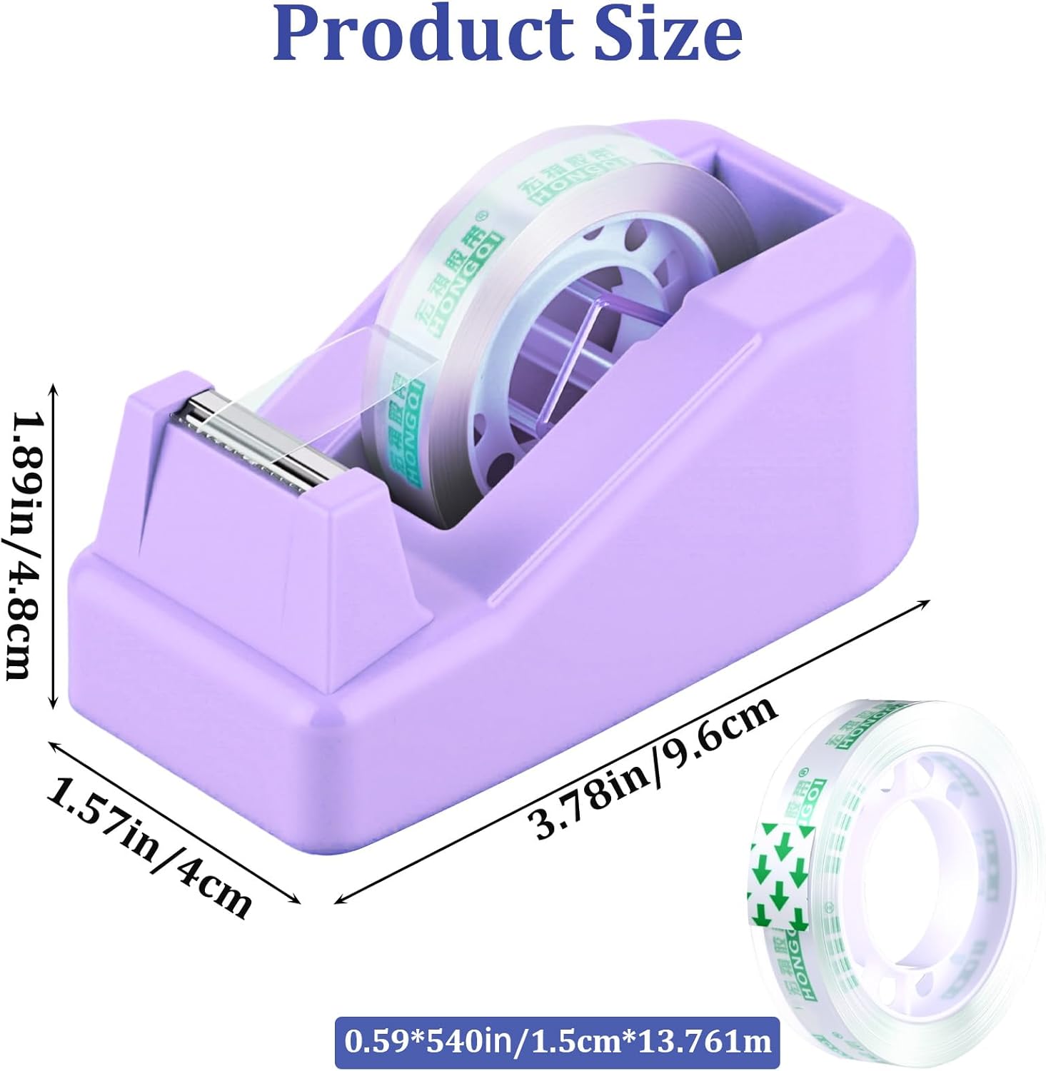 AmazingSpark 12 Pack Desktop Tape Dispenser Bulk with 12 Rolls of Transparent Tape, Office Desk Accessories Weighted Non Skid Base for Operation Christmas Bulk Items School Office(Pink,Purple,Blue)