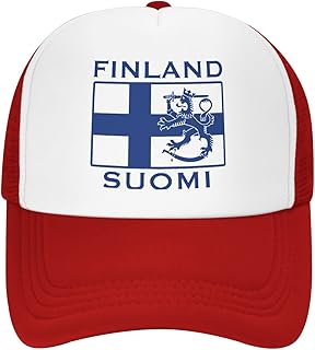 Finland Mesh Trucker Hats for Mens Womens Casquette Girls Boys Snapback Baseball Caps Red