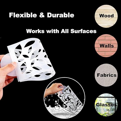 Miniatura 6 de 6 plantillas geométricas reutilizables de plástico decorativas para pintura, plantillas de dibujo artístico con textura para álbumes de recortes,