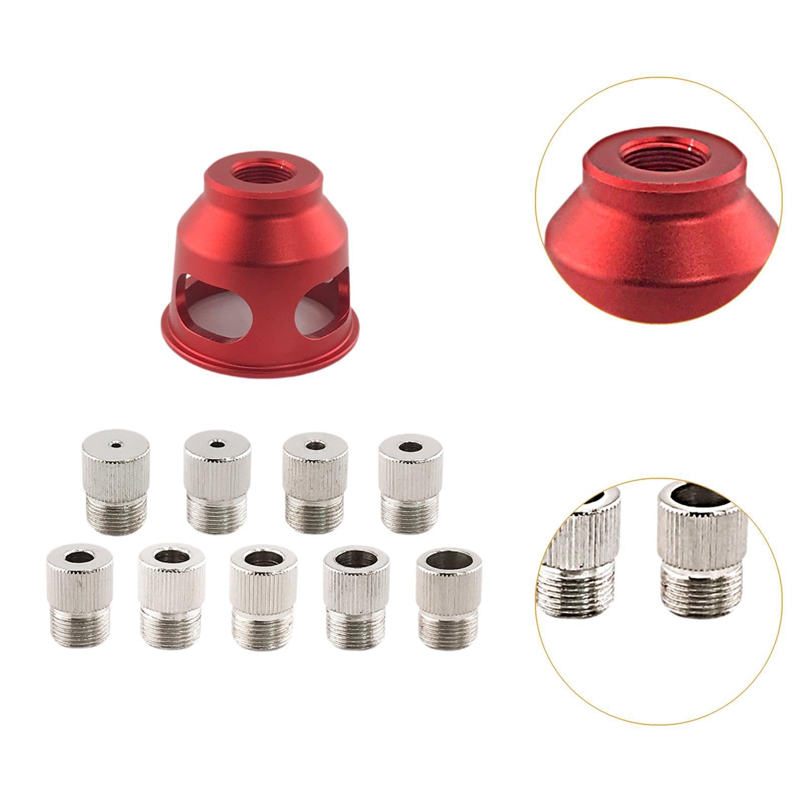 Juego de Guías de Broca Autocentrantes para Perforadora Vertical de 2 a 10 Mm con Casquillos de Broca, Rojo