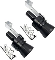 DEVMO XL Turbo Sound Whistle Muffler 2pcs - Aluminum Exhaust Pipe Roar Maker for Universal Car Turbo Effect (Black)