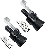DEVMO 2pcs XL Size Aluminum Alloy Universal Turbo Sound Exhaust Muffler Pipe Whistle Car Roar Maker (XL-Black)