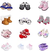 Vista 1 de 5 pares de zapatos + 2 pares de calcetines para zapatos y botas para muñeca 18 inch Zapatos American muñecas accesorios 100% Get Panda o Patines