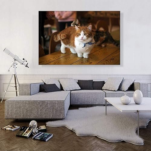 Miniatura 10 de ARTCANVAS Munchkin Cat Home decor Canvas Art Print Stretched Framed Painting Picture Poster Giclee Wall Decor - 26" x 18" (1.50" Deep)