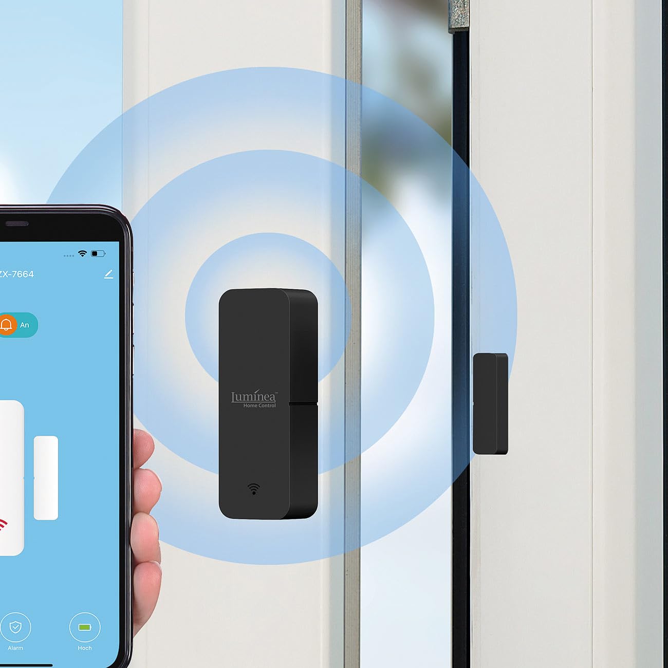 Luminea Home Control Tür-Fensterkontakt: 10er-Set WLAN-Tür- und -Fensteralarm, weltweiter App-Zugriff (Alarm wenn Tür geöffnet Wird, WLAN-Fenster-Sensor)