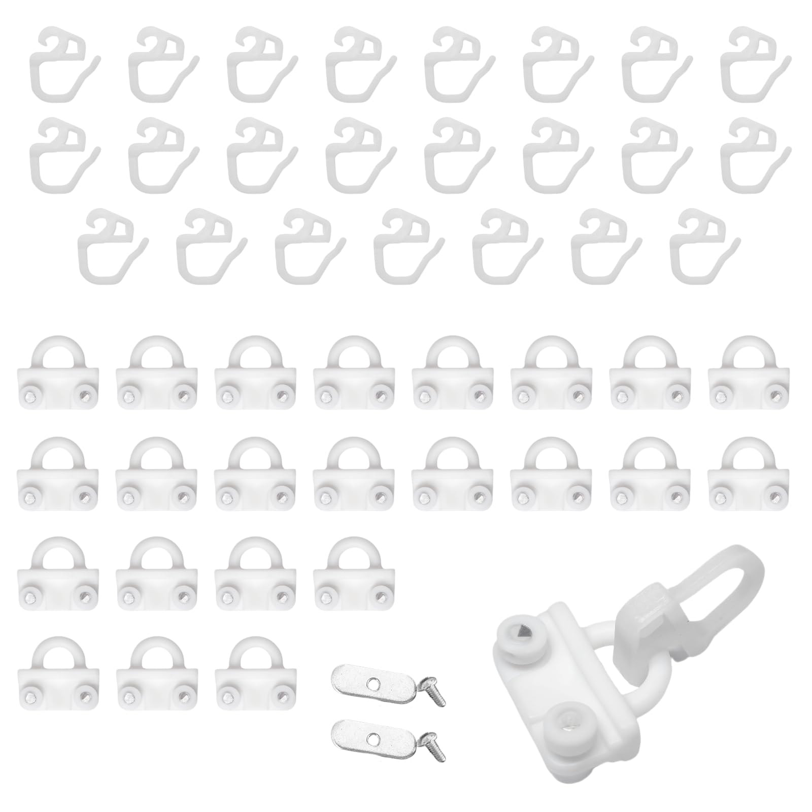 Ganci per Tende scorrevoli compatibili con IKEA KVARTAL Ricambio Pattino e Gancio (24 set)