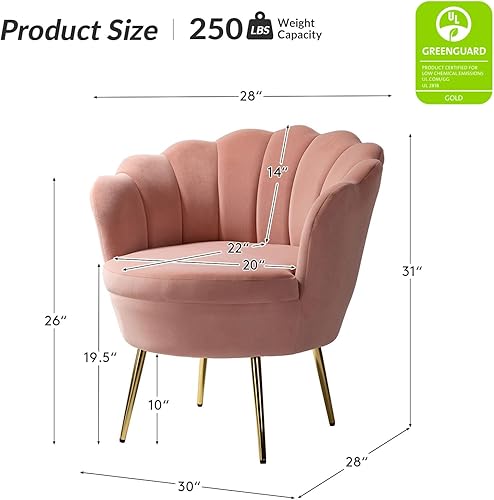 Miniatura 181 de HULALA HOME Moderno sofá biplaza de terciopelo con respaldo en forma de flor, cómodo sofá tapizado de 2 plazas con patas de metal dorado, sofá