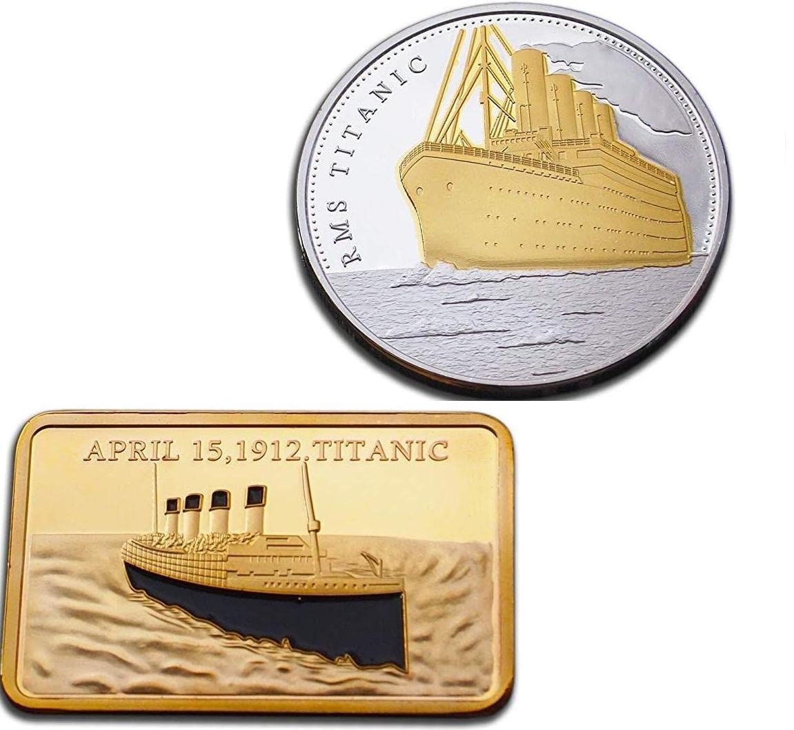 GOLD MINT Voyage of The British UK Royal RMS Titanic 100th Anniversary 1Oz Huge 24k Gold Plated Bullion Bar and Challenge Coin