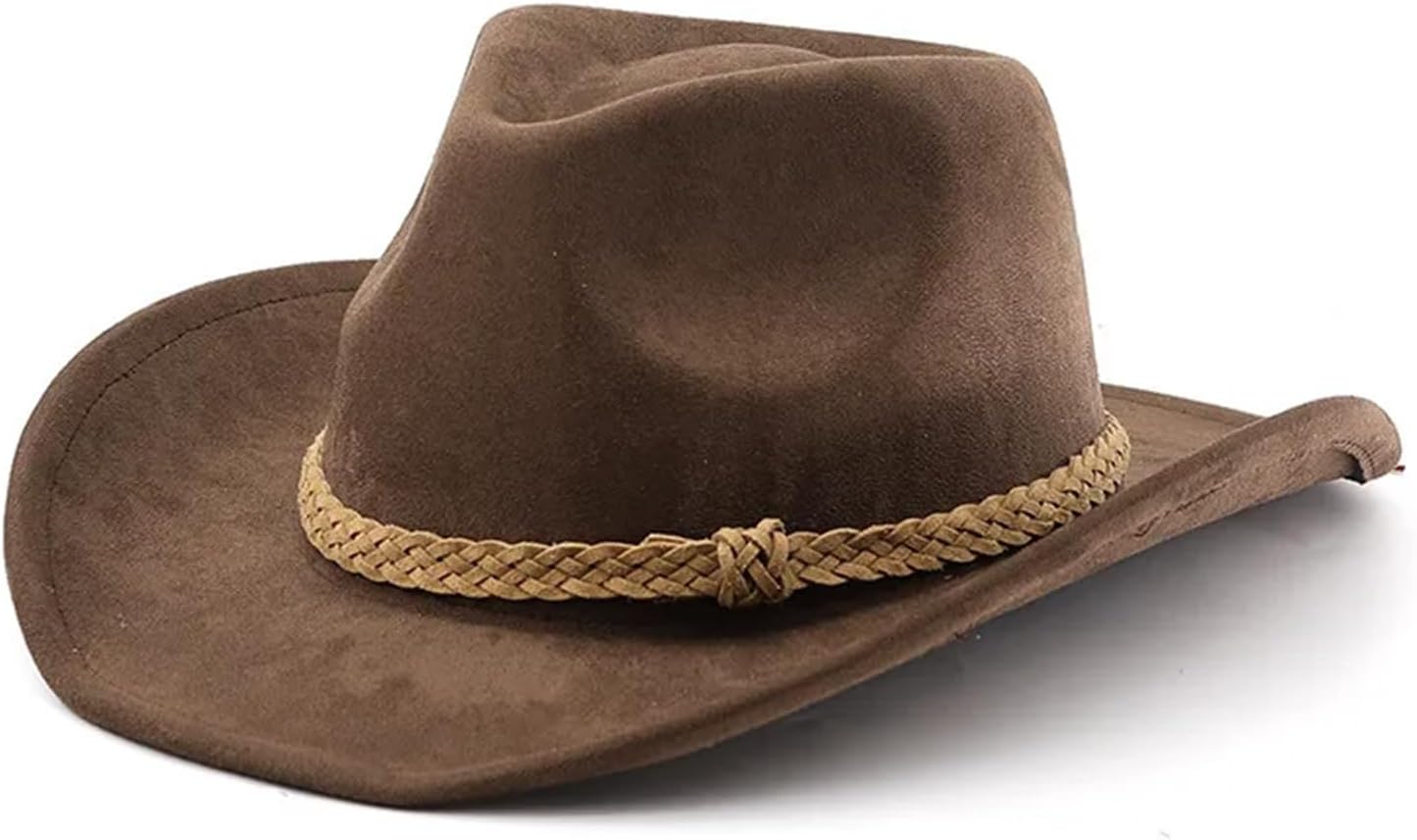 Rolled Up Edge Fedora Hat With Decorative Accessories Imitation Leather Felt Design Suitable For Riding And Fashion Styling