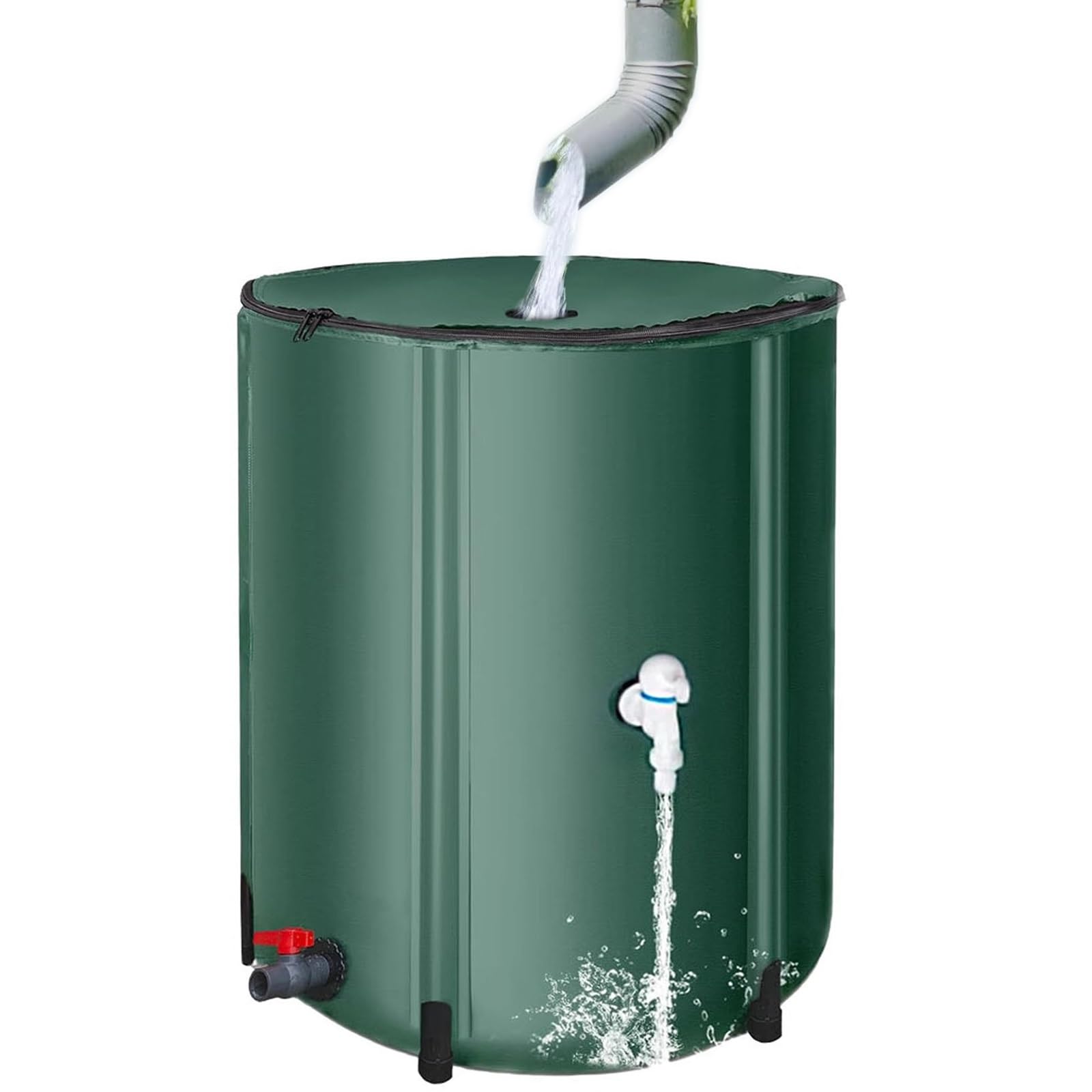 Depósito de recolección de agua de lluvia de 50 litros con grifo, depósito de agua portátil y botella de agua Reu para uso en exteriores