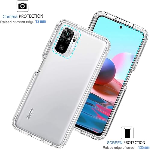 Miniatura 2 de Funda de teléfono para Redmi Note 10 (4G)/Redmi Note 10S con protector de pantalla de vidrio templado, carcasa protectora de cuerpo completo