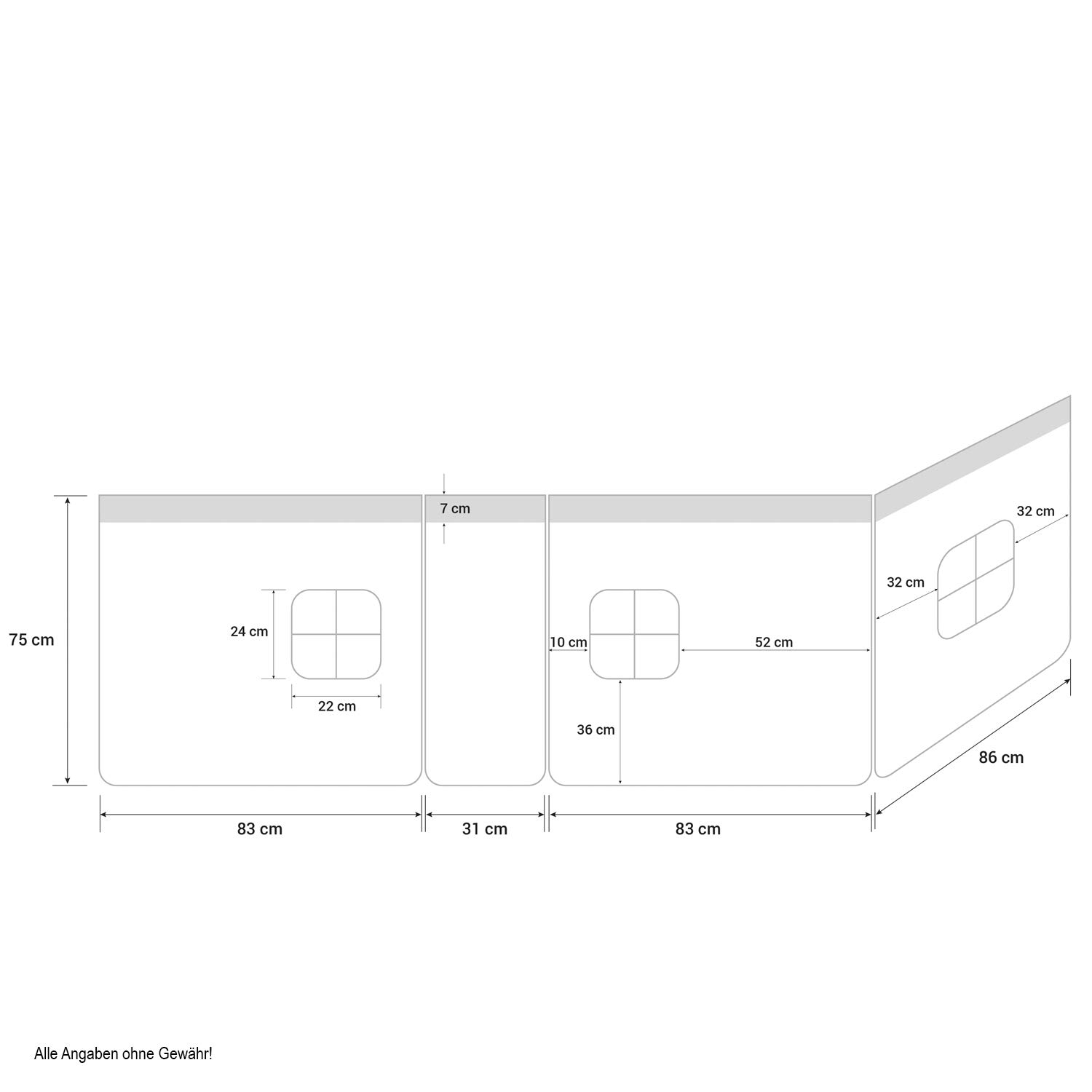 Homestyle4u Bettumrandung Vorhang Hochbett Rosa 100% Baumwolle Bettvorhang Kinderzimmer