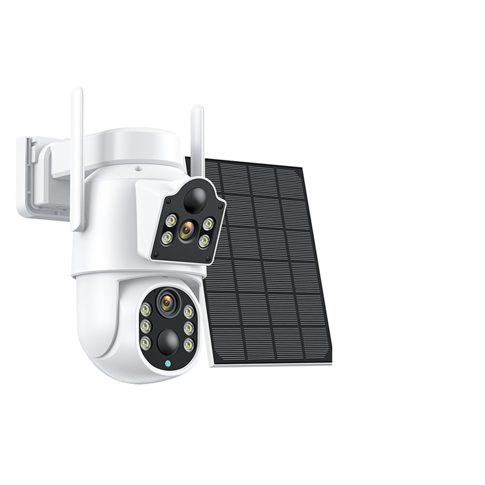 Oshpmbdlyfj Ivory 4K 8Mp Wifi Solar Camera Outdoor Dual Lens Dual Screen 5Mp Human Detection Hd Video Surveillance Camera 365 Days Standby(Ivory)