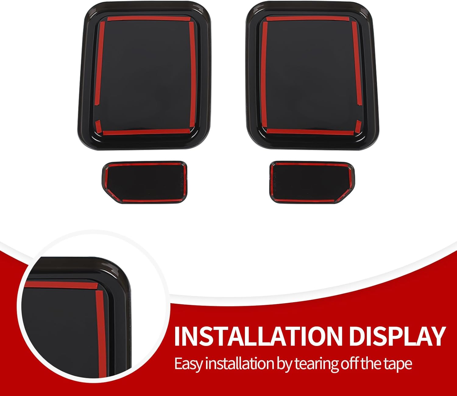 JeCar Smoked Tail Light Cover Rear Light Trim Guards Compatible with Jeep Gladiator JT 2019-2024, Smoked Black