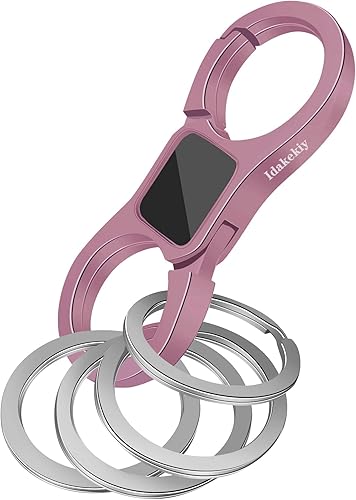 Idakekiy Llavero de liberación rápida con resorte con 4 llaveros, llavero de coche resistente organizador para hombres y mujeres