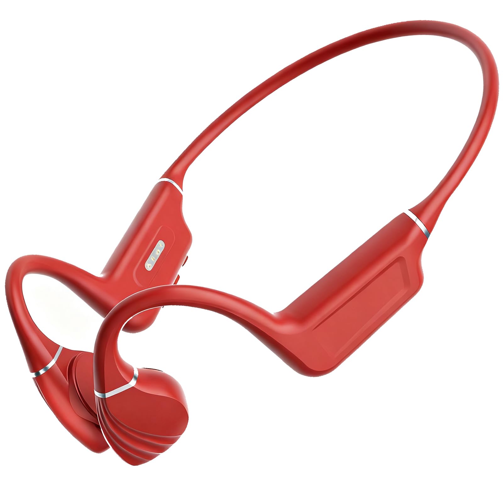 New Open-Ear Bone Conduction Headphones,Bluetooth 5.4 & 32GB Memory MP3 Player Underwater Sport Earphones IP68 Waterproof with Earplug,Built-in Mic Wireless Earbuds,for Swimming,Running,Cycling (Red)-image-33