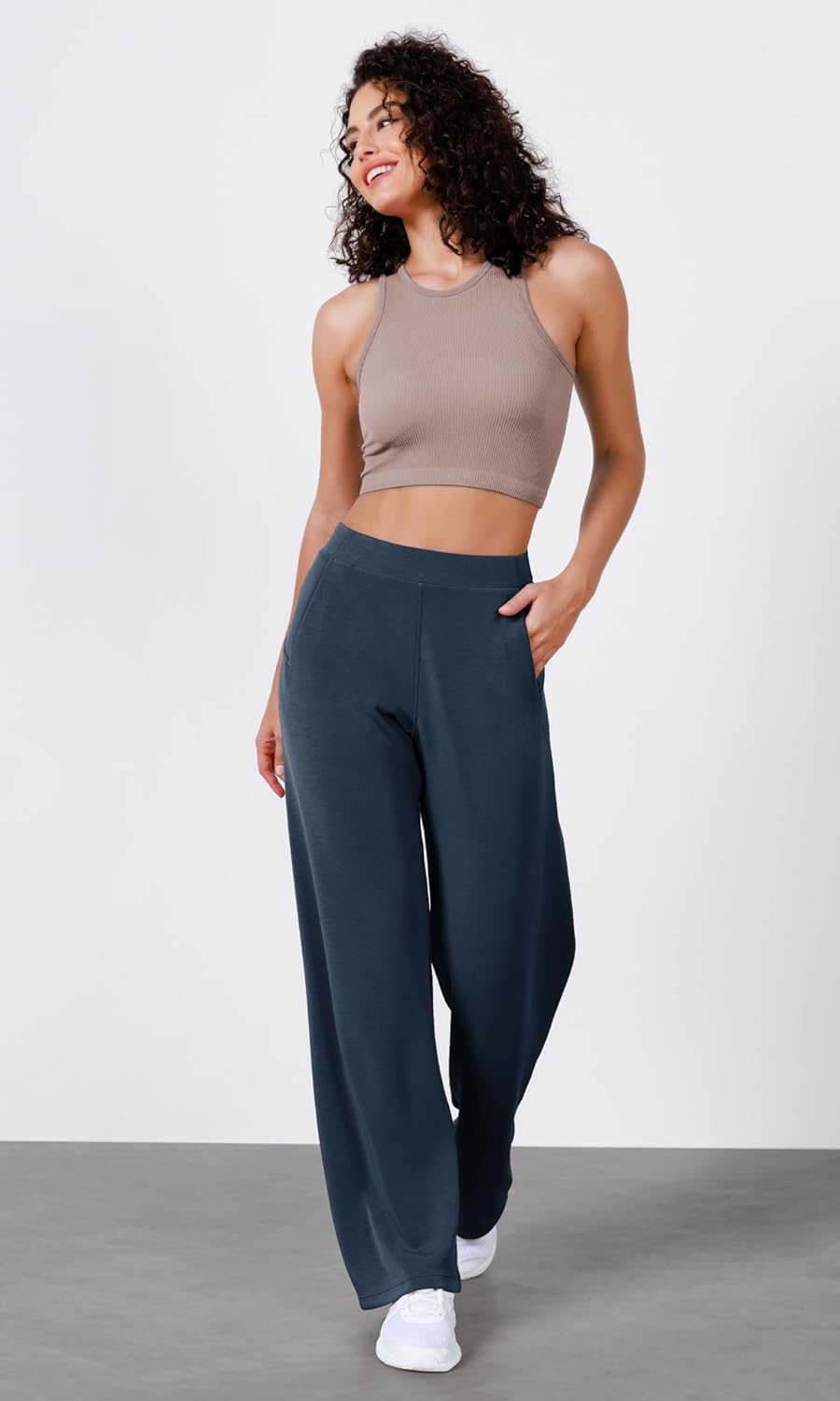 ODODOS Women's Modal Soft Wide Leg Pants Elastic High Waist Casual Lounge Relaxed Pants with Pockets - 27"/ 29" / 31" Inseam - Image 2
