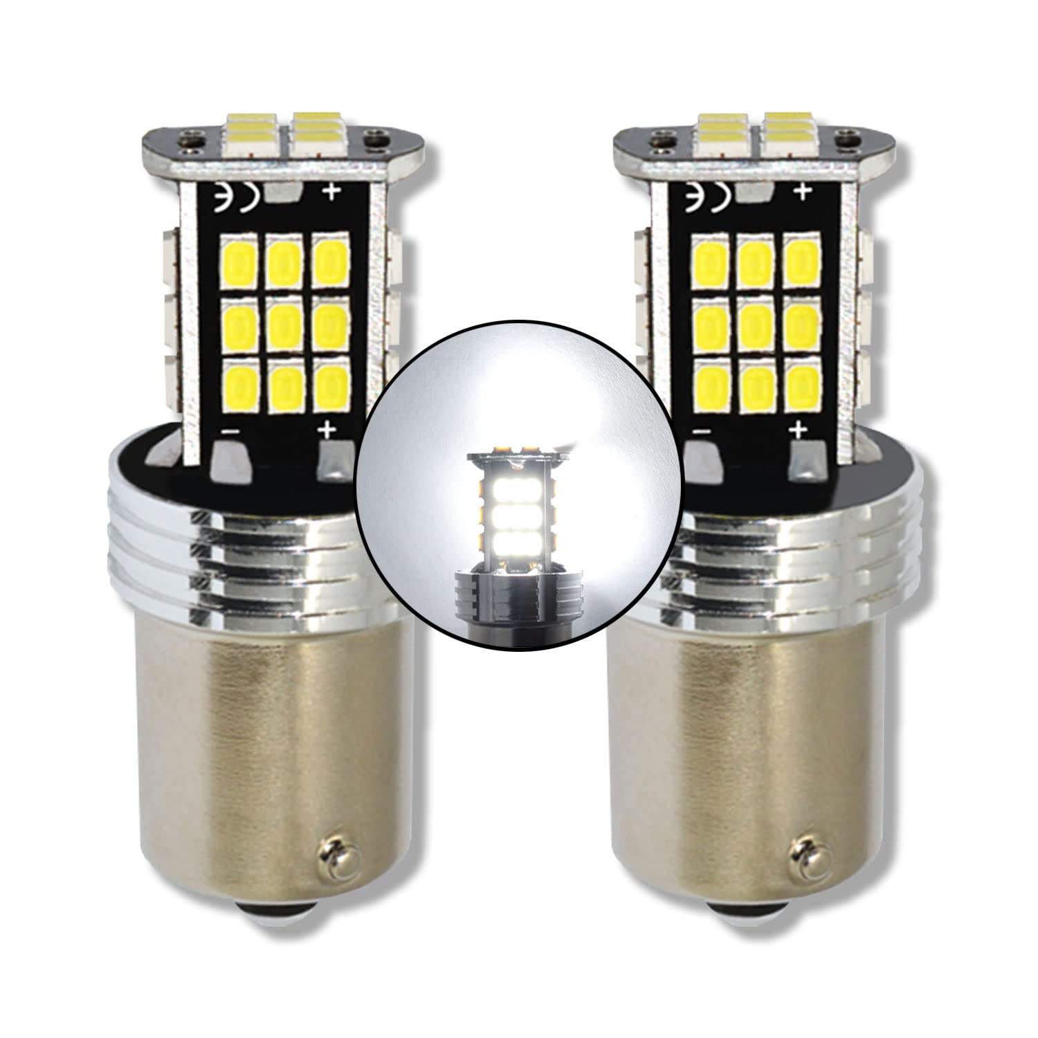 Sostituzione per P21W BA15s 1156 LED CanBus Set di lampadine bianche molto chiare e senza errori compatibili con F20 F30