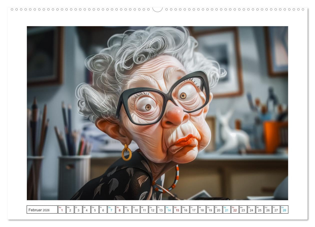 Alt, aber nicht leise (hochwertiger Premium Wandkalender 2026 DIN A2 quer), Kunstdruck in Hochglanz: Satirische Sprüche und witzige Illustrationen ... zum alten Eisen gehören. (CALVENDO Spass)