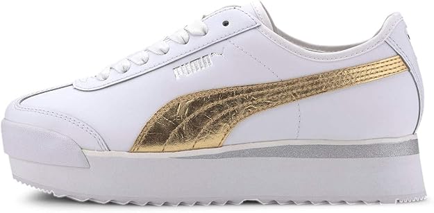 Puma - Womens Roma Amor Metal Shoes, Size: 6.5 B(M) US, Color: Puma  White/Gold : Amazon.it: Moda