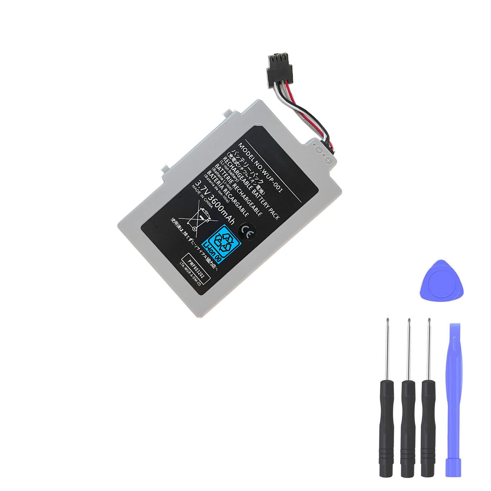 WUP-001 - Batteria di ricambio compatibile con Wii U Gamepad WUP-001 Wii U WUP-013 WUP-012